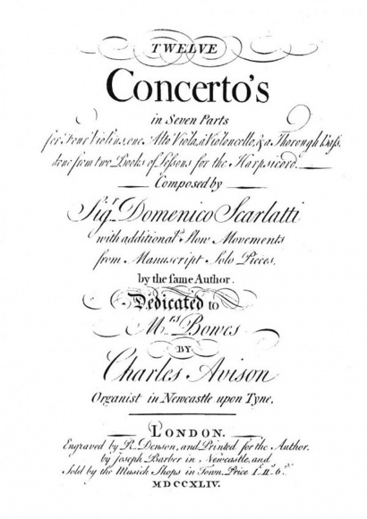 Avison, Charles (1709–1770): 12 Concertos in Seven Parts (Faksimile)