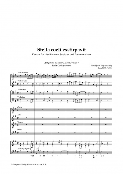 Vejvanovsky, Pavel Josef (~1633–1693): Stella coeli exstirpavitStimmenset