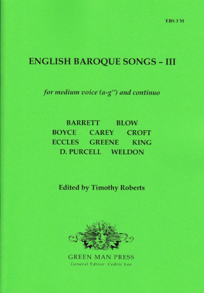 English Baroque Songs – Band 3- Ausgabe für mittlere Stimme [a–g'']
