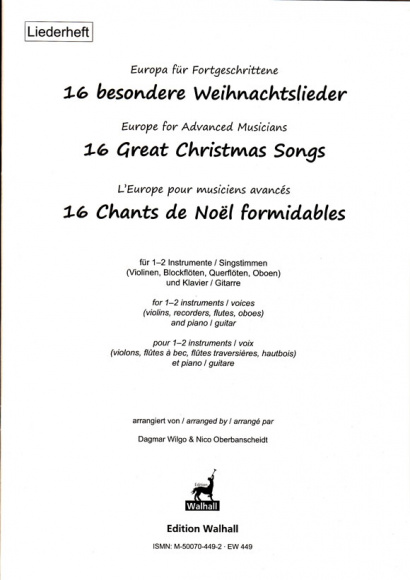 Europa für Fortgeschrittene: 16 besondere Weihnachtslieder– Liederheft (Klassenmusizieren)