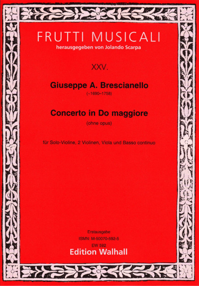 Brescianello, Giuseppe Antonio (~1690–1758): Concerto in Do maggiore- Partitur & Stimmen
