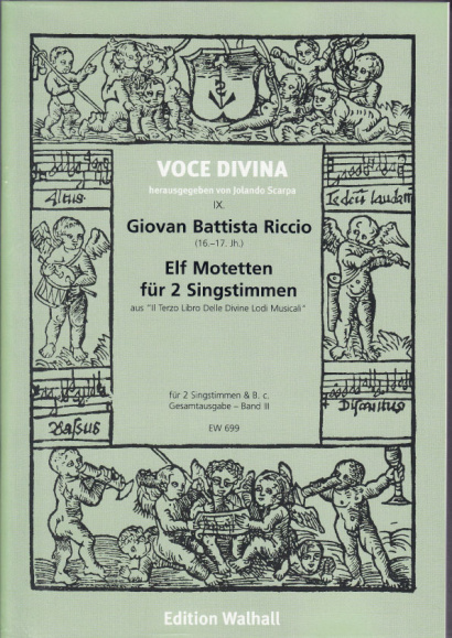 Riccio, Giovan B. (16.-17. Jh): Motetten für 2 Singstimmen- Band I: 11 Motetten