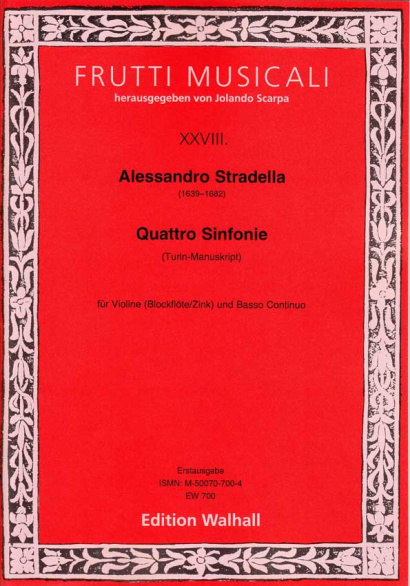 Stradella, Alessandro (1639–1682): Sinfonia a Violino solo e Basso – Band 2 (Turin, 4 Sinfonien)