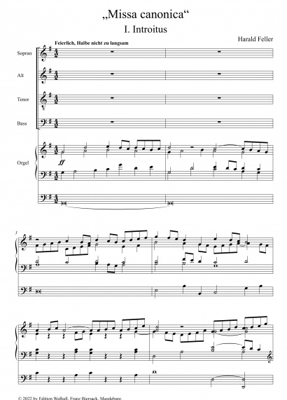 Feller, Harald (*1951): Missa canonica – Chorpartitur