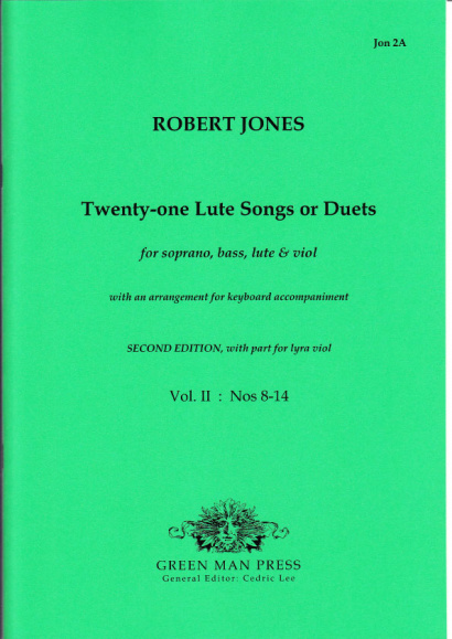 Jones, Robert (1597-1615): Twenty-one Lute Songs or Duets - Band II