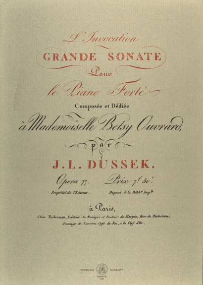 DUSSEK, Jan Ladislav (1760–1812): L’invocation, grande sonate