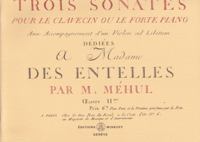 Méhul,Ètienne-Nicloas (1763–1817): 3 Sonates op. 2