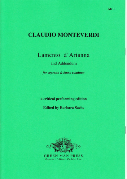 Monteverdi, Claudio (1567-1643): Lamento d’Arianna