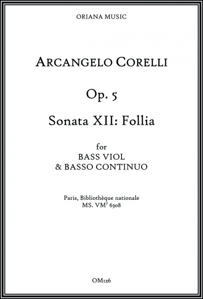 Corelli, Arcangelo (1653–1713):Sonaten op. 5 – Sonate XII "Follia"