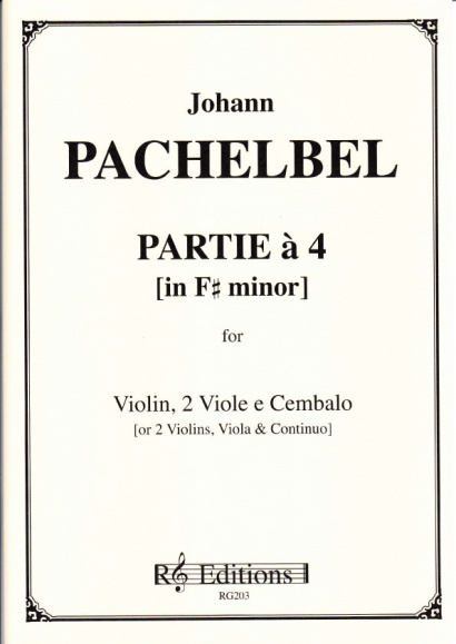 Pachelbel, Johann (1653-1706): Partie a 4 in fis-moll