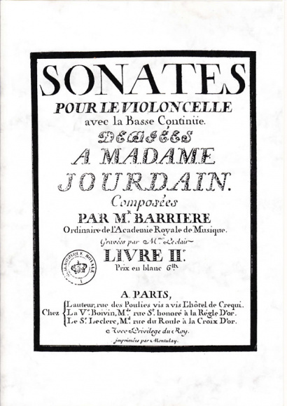 Barrière, Jean-Baptiste (1707 -1747): Sonates Livre II