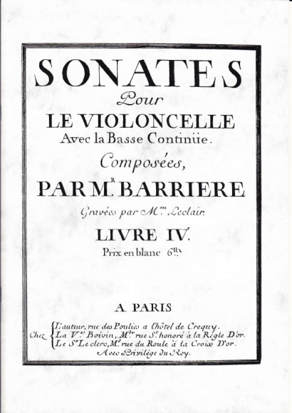 Barrière, Jean-Baptiste (1707 -1747): Sonates Livre IV