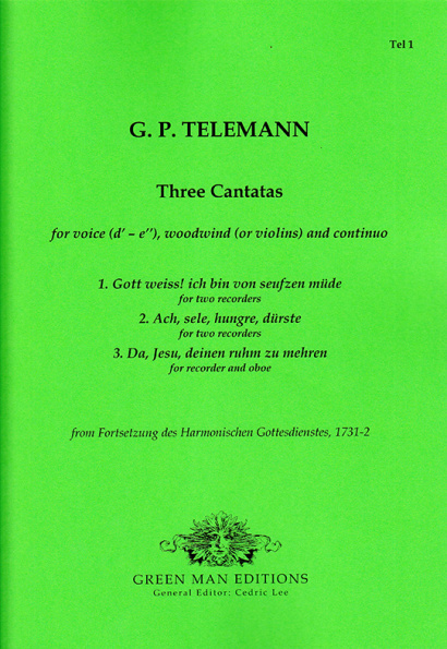 Telemann, Georg Philipp (1681–1767): Drei Kantaten mit Blockflöten
