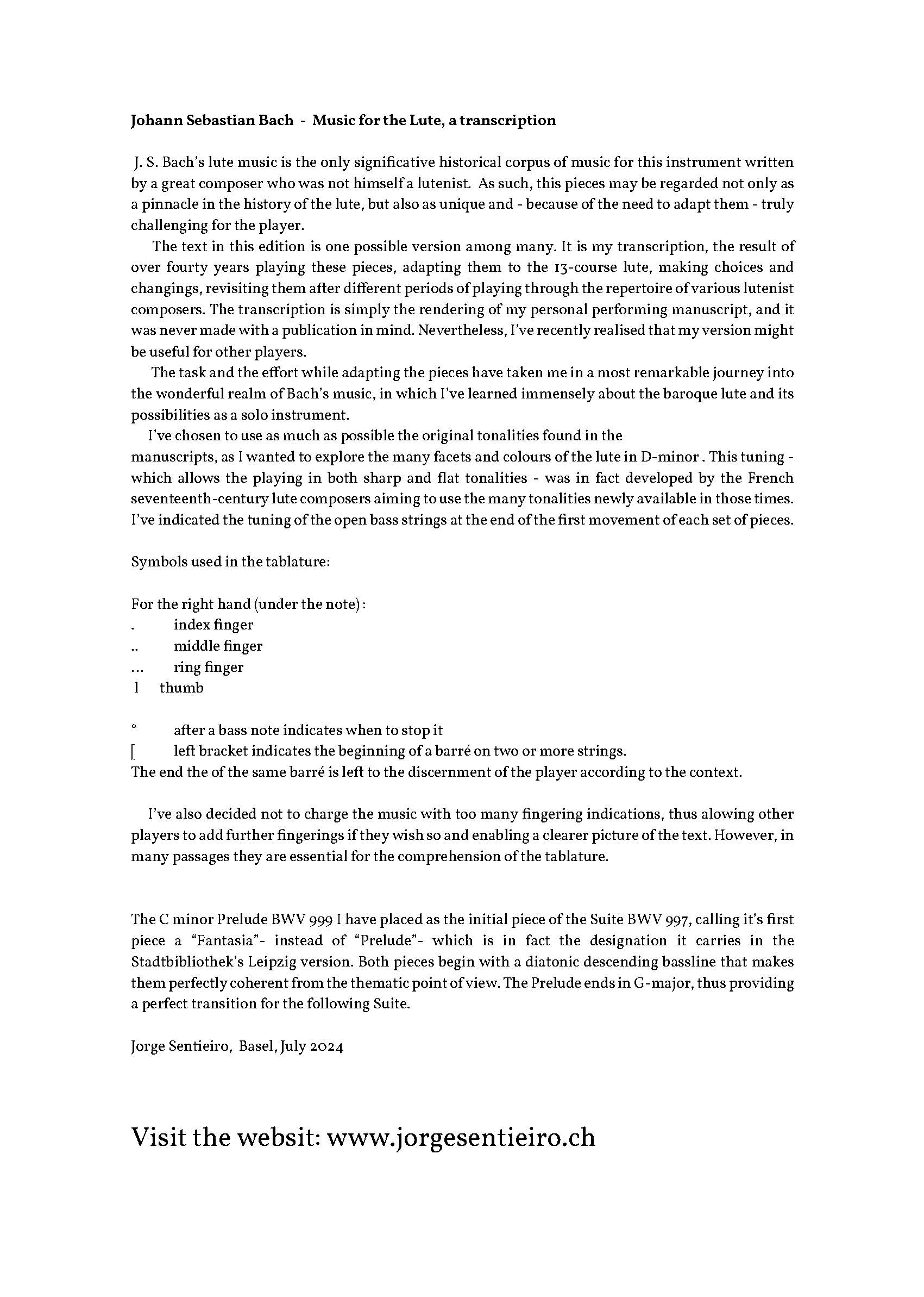 Johann Sebastian Bach - Music for the Lute, transcribed by Jorge Sentieiro (Part one) - Image 3