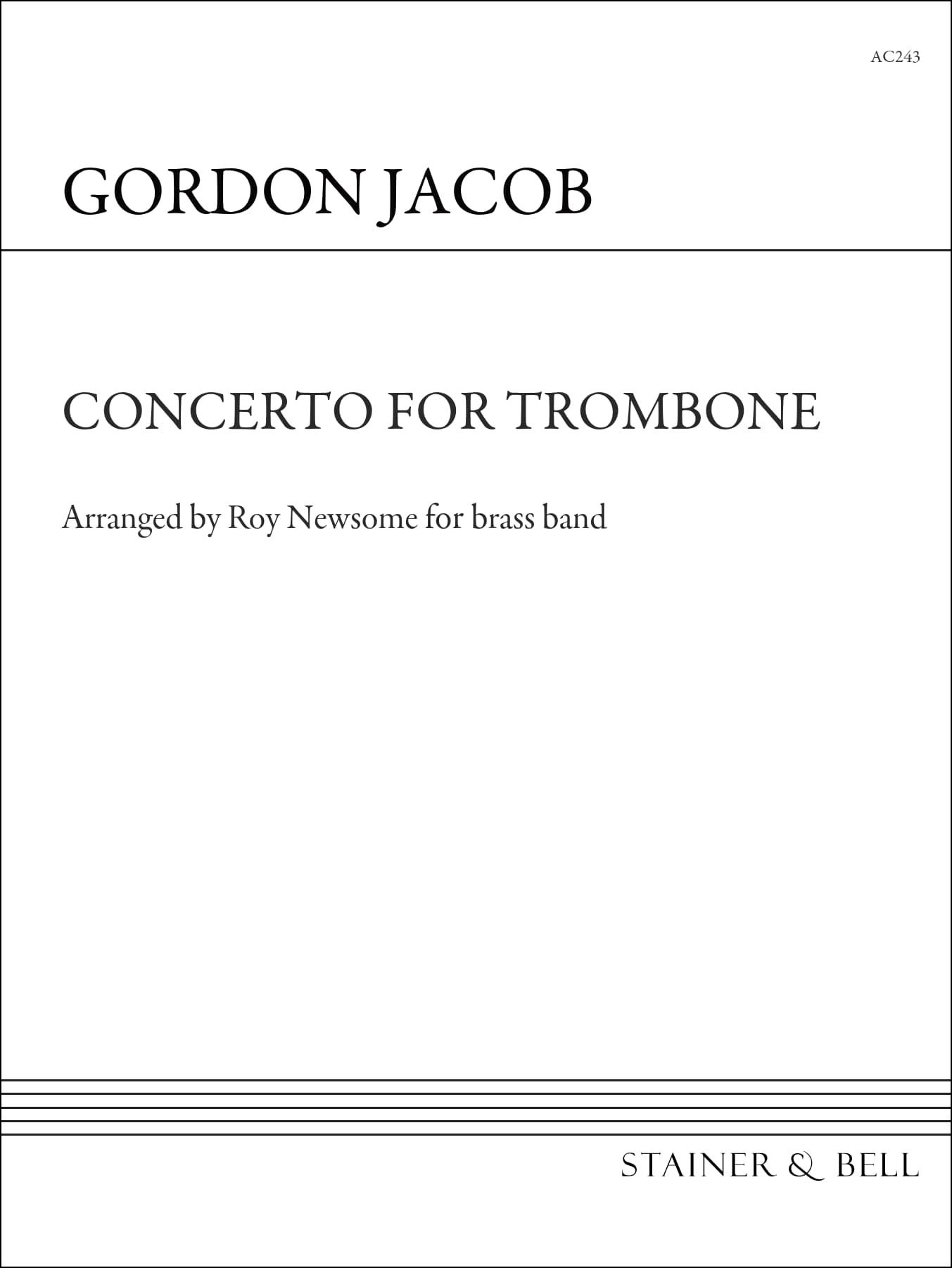 Jacob, Gordon - Concerto for Trombone arr Brass Band. Sc/Pts
