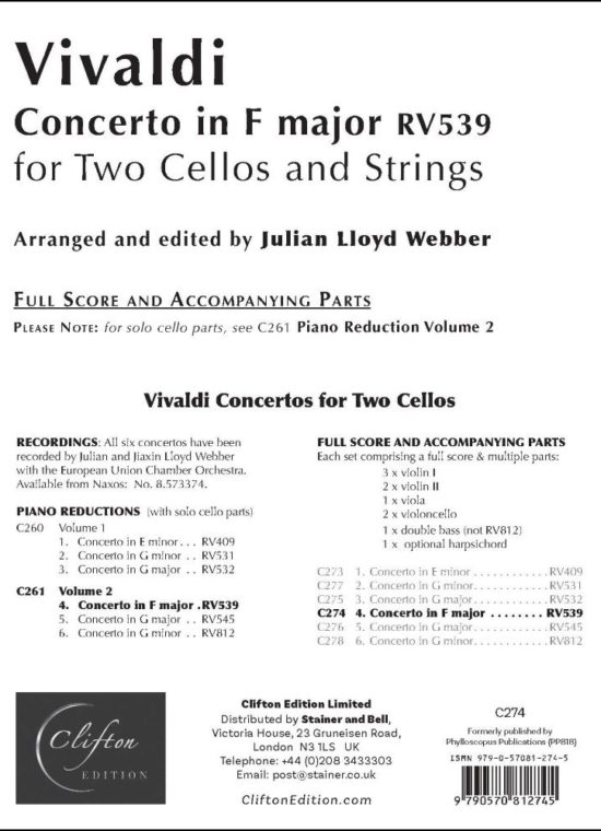 Vivaldi, Antonio - Concerto in F major, RV539