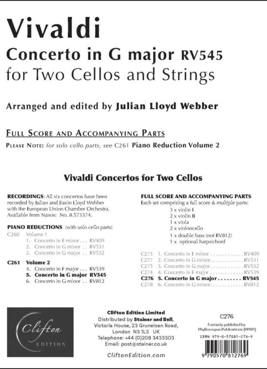 Vivaldi, Antonio - Concerto in G major, RV545