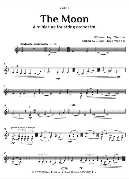 Lloyd Webber, W. S. - The Moon (Violin 2 part)