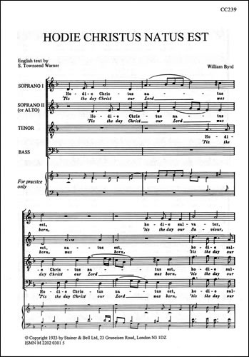Byrd, William - Hodie Christus natus est