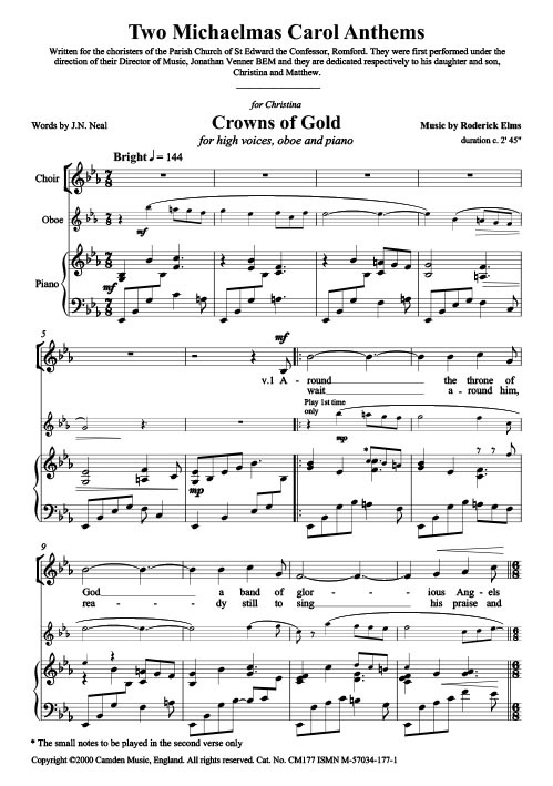 Elms, Roderick - Two Michaelmas Carol Anthems