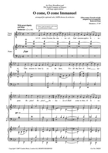 Elms, Roderick - O Come, O Come Immanuel (SATB)