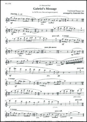 Elms, Roderick - Three More Carols: Flute part