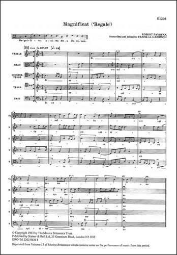 Fayrfax, Robert - Magnificat 'Regale'