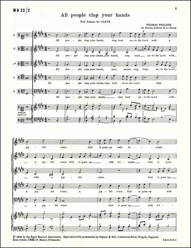Weelkes, Thomas - All people, clap your hands