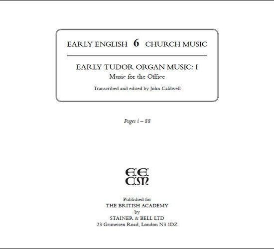 Various - Early Tudor Organ Music I: (Made to order)