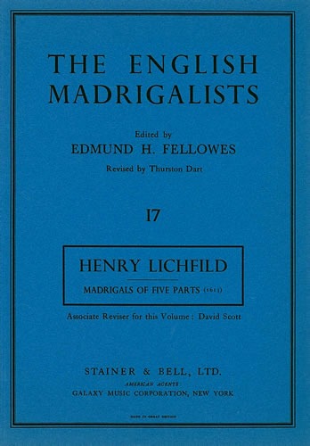 Lichfild, Henry - First Set of Madrigals of Five Parts (1613)