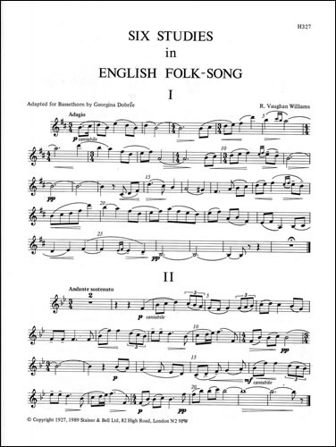 Vaughan Williams, Ralph - Six Studies in English Folk Song for Bassethorn