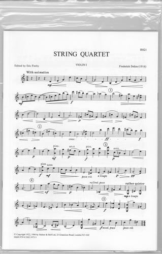Delius, Frederick - String Quartet (1916) edited Eric Fenby