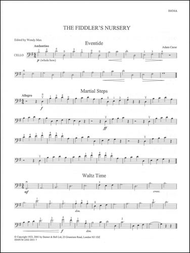Carse, Adam (arr Max) - Fiddler's Nursery for Cello and Piano. Cello Part