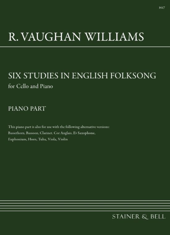 Vaughan Williams, Ralph - Six Studies in English Folk Song. Piano Accompaniment