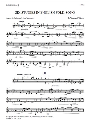 Vaughan Williams, Ralph - Six Studies in English Folk Song for Euphonium