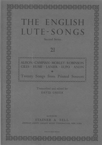 Greer, David (ed) - Twenty Songs from Printed Sources