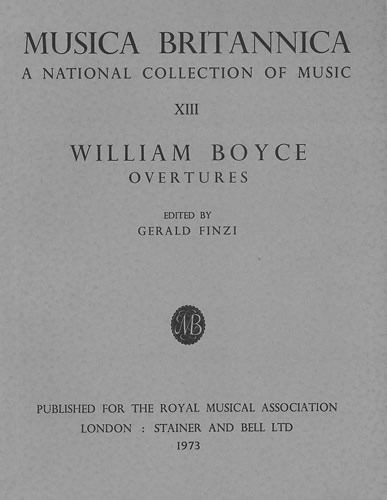 Boyce, William - Overtures for Orchestra