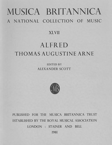 Arne, Thomas - Alfred. Opera. Full Score