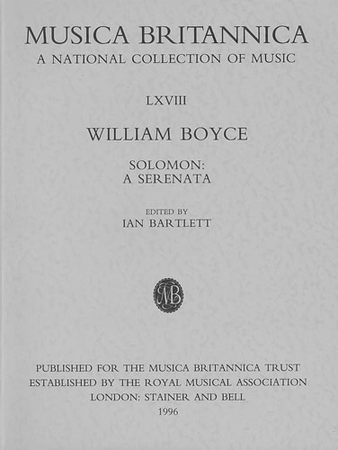 Boyce, William - Solomon: A Serenata