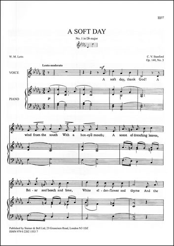 Stanford, Charles Villiers - A Soft Day (D flat - D flat)
