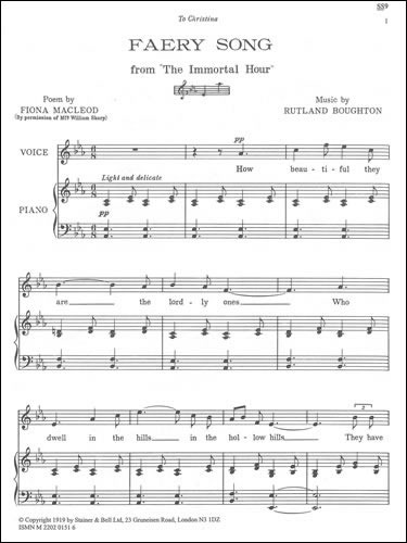 Boughton, Rutland - The Faery Song (The Immortal Hour) (E flat - A flat)