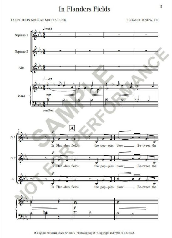 Knowles, Brian - In Flanders Fields (SSA)