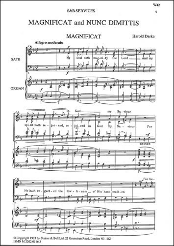 Darke, Harold - Magnificat and Nunc Dimittis in F