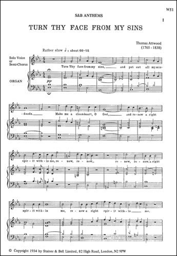Attwood, Thomas - Turn thy face from my sins