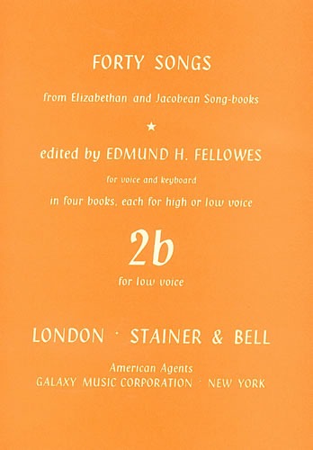 Fellowes, E H (ed) - Elizabethan and Jacobean Song books, Forty Songs from. Book 2. Low voice