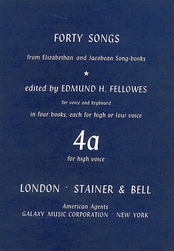 Fellowes, E H (ed) - Elizabethan and Jacobean Song books, Forty Songs from. Book 4. High voice