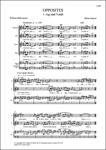 Samuel, Rhian - Opposites. SATB