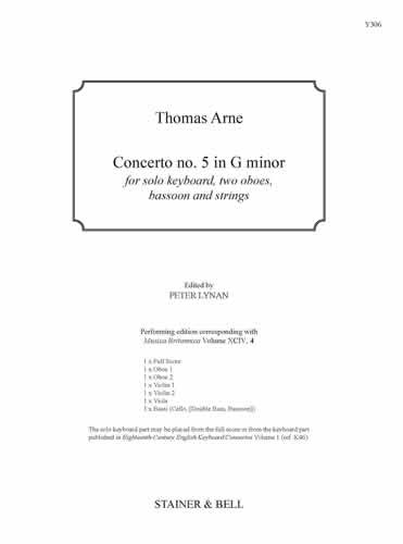 Arne, Thomas - Concerto no. 5 in G minor. Score and Parts