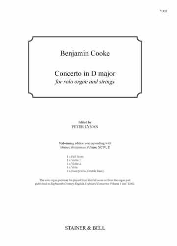 Cooke, Benjamin - Concerto in D major. Score and Parts