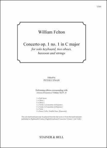 Felton, William - Concerto op.1 no.1 in C major. Sc & Pts